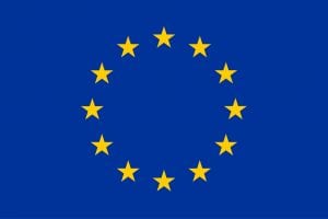 Blue and yellow European Union logo.